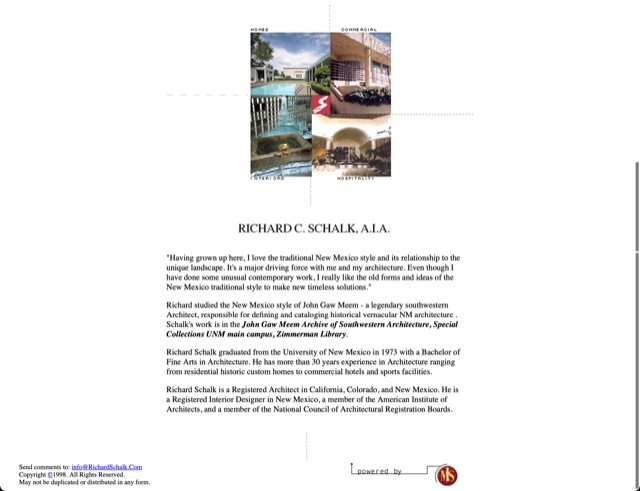 Archive screenshot of the Richard Schalk website as built by MIS, circa 1999