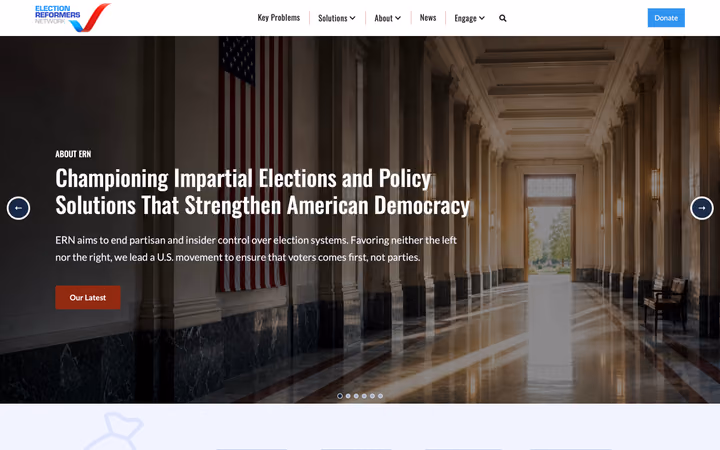 Election Reformers Network website homepage