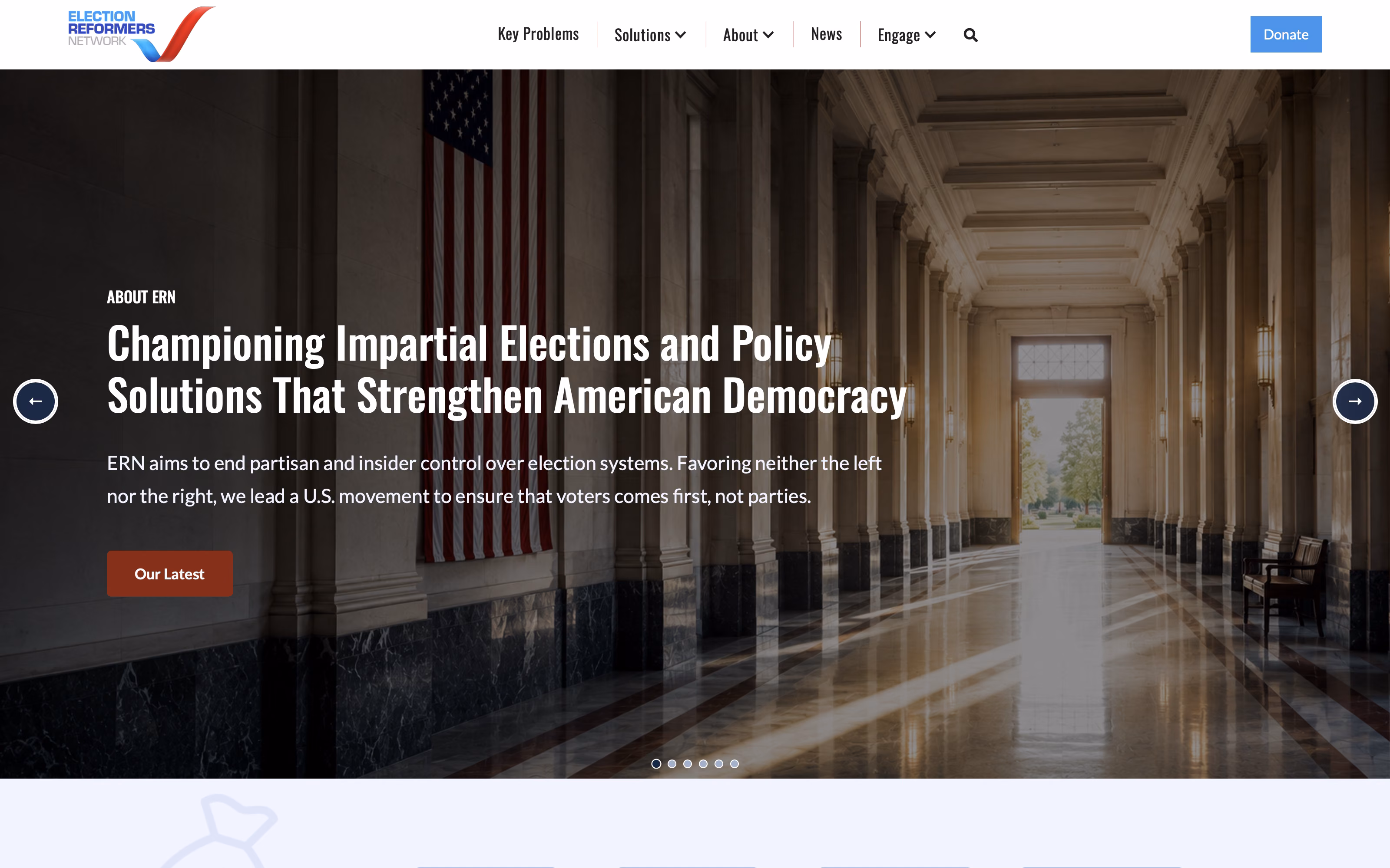 Election Reformers Network website homepage