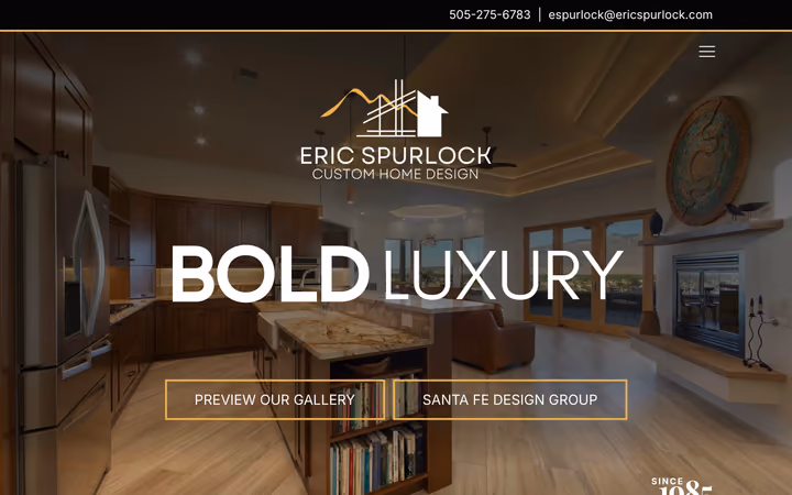 Eric Spurlock custom home design portfolio website