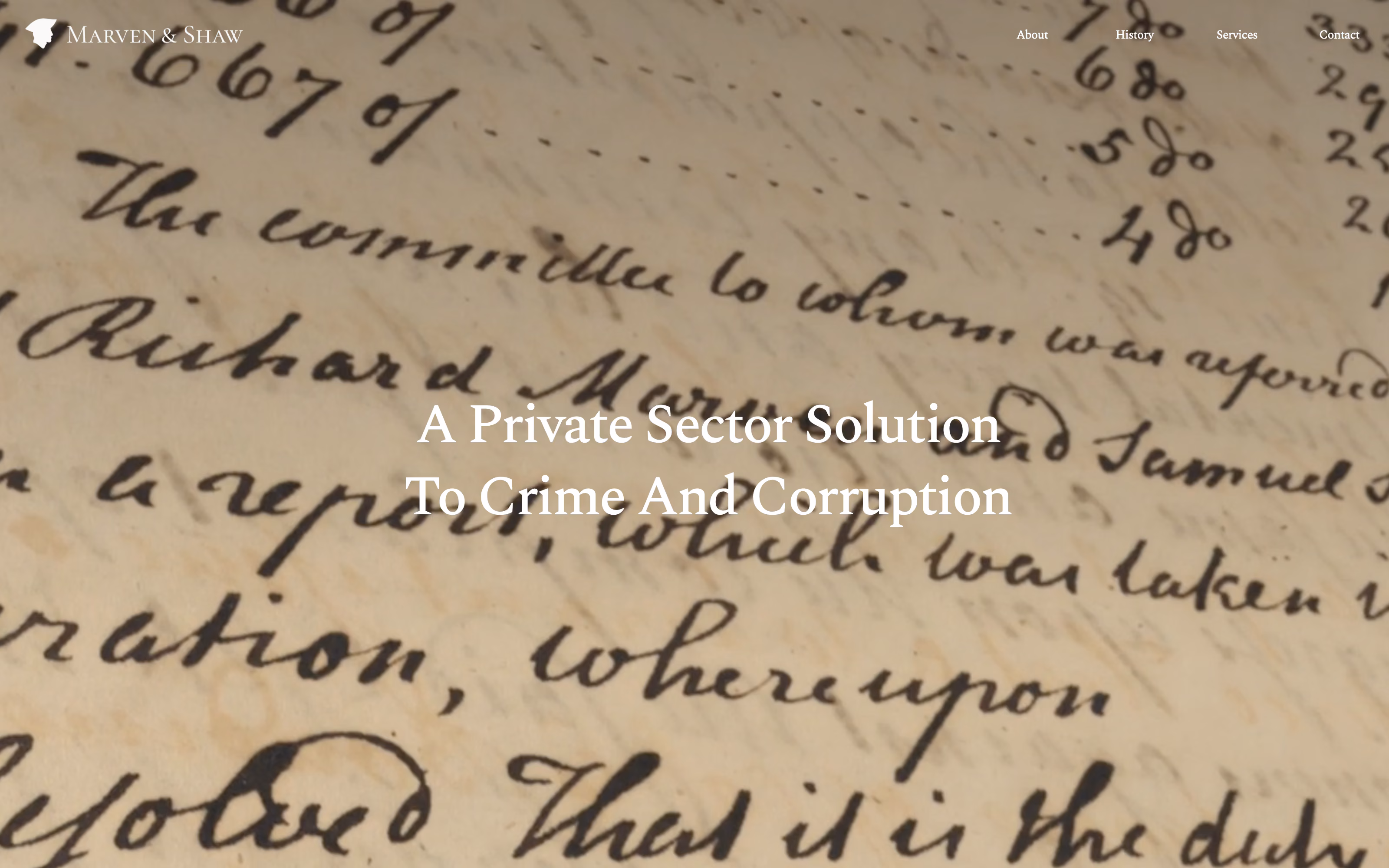 Marven & Shaw investigations website homepage