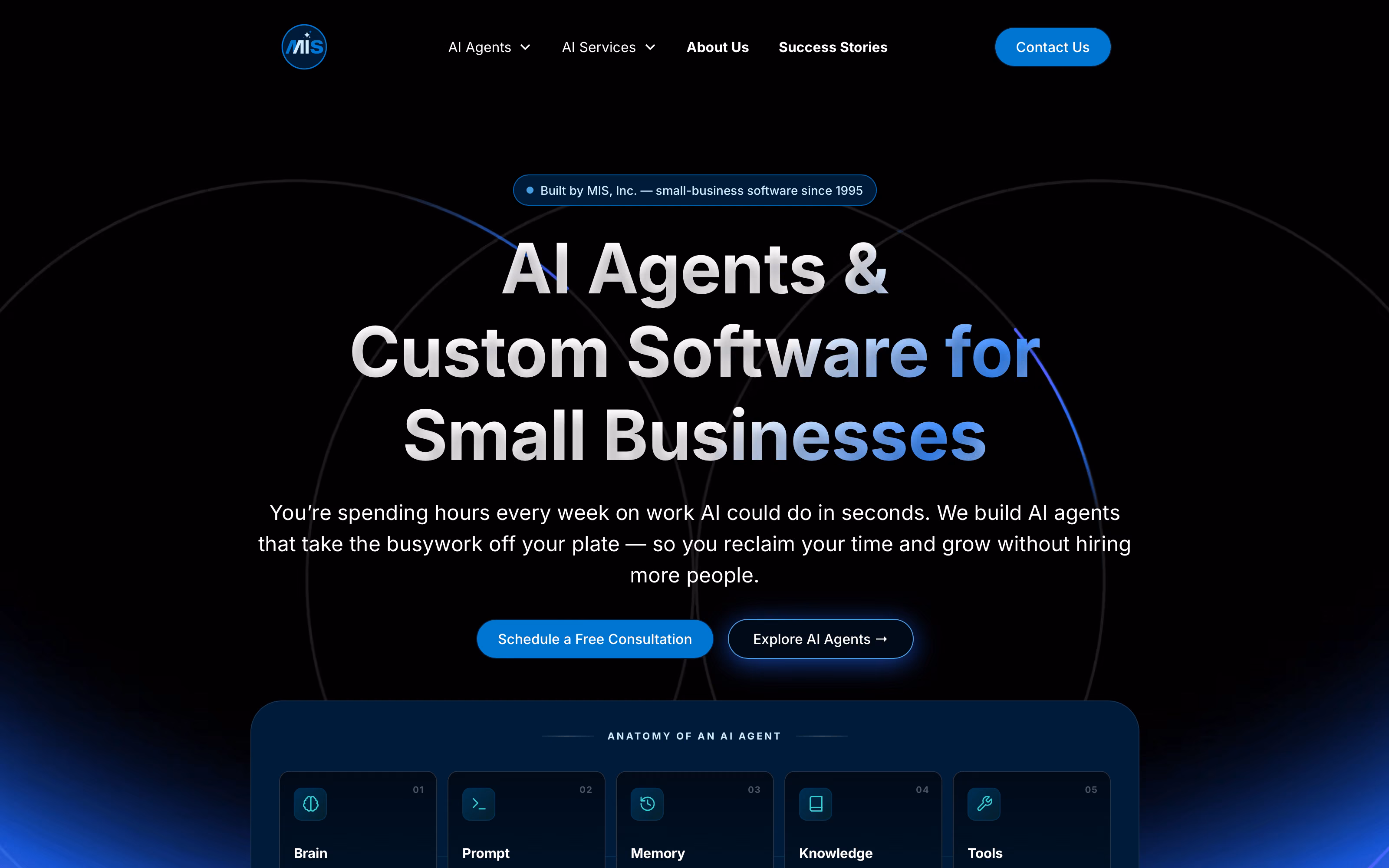MIS, Inc. AI website homepage