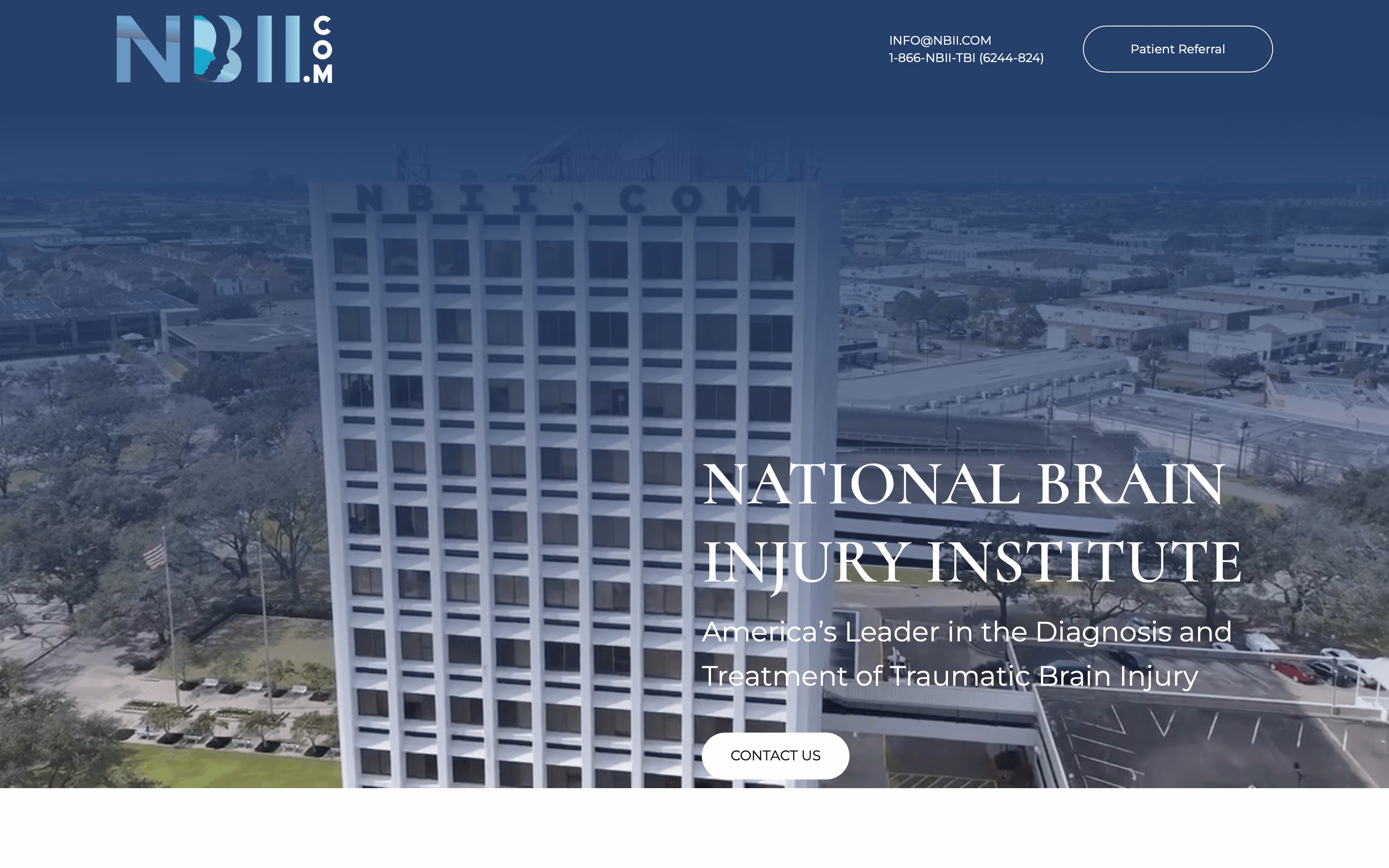 National Brain Injury Institute website homepage