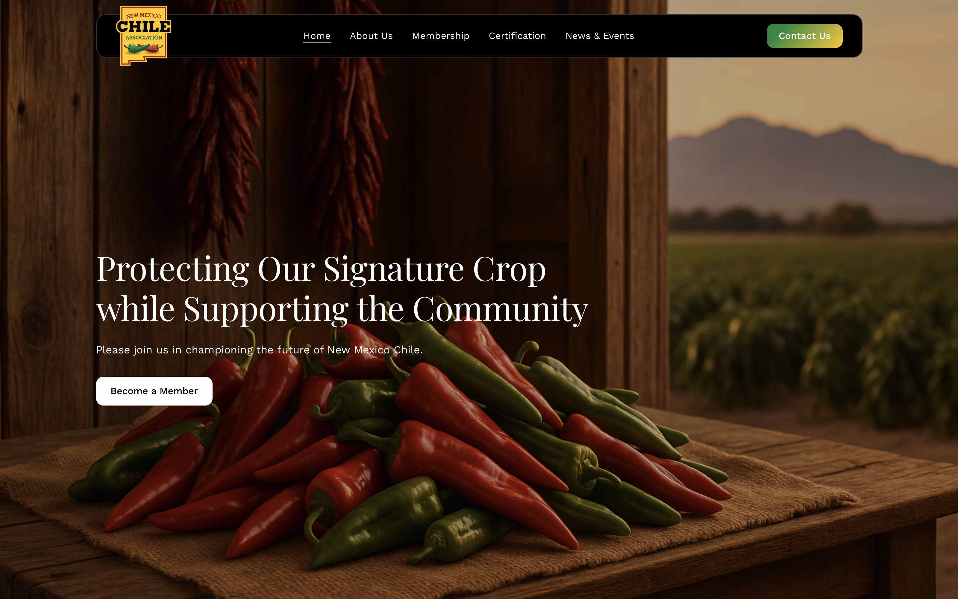 New Mexico Chile Association website homepage