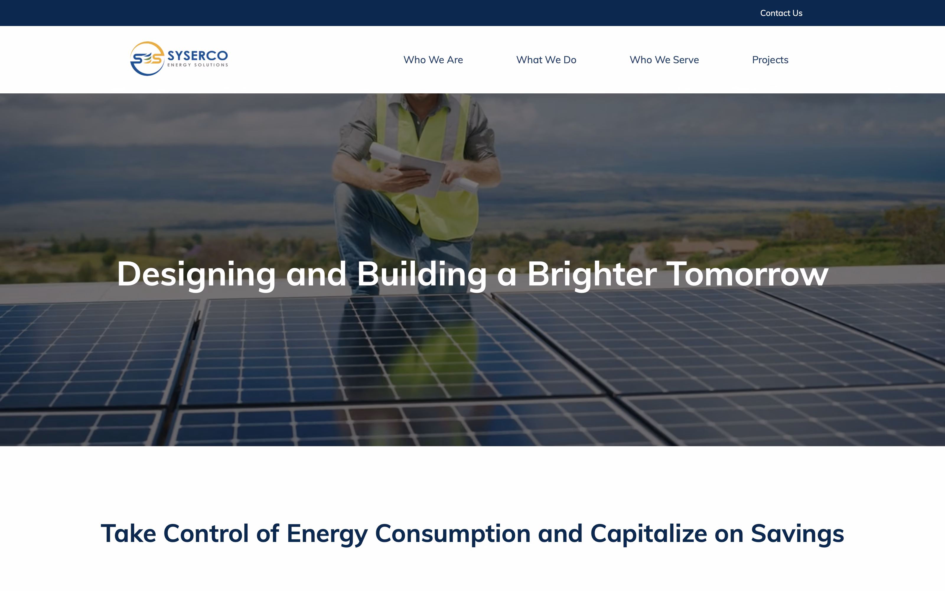 Syserco Energy Solutions website homepage