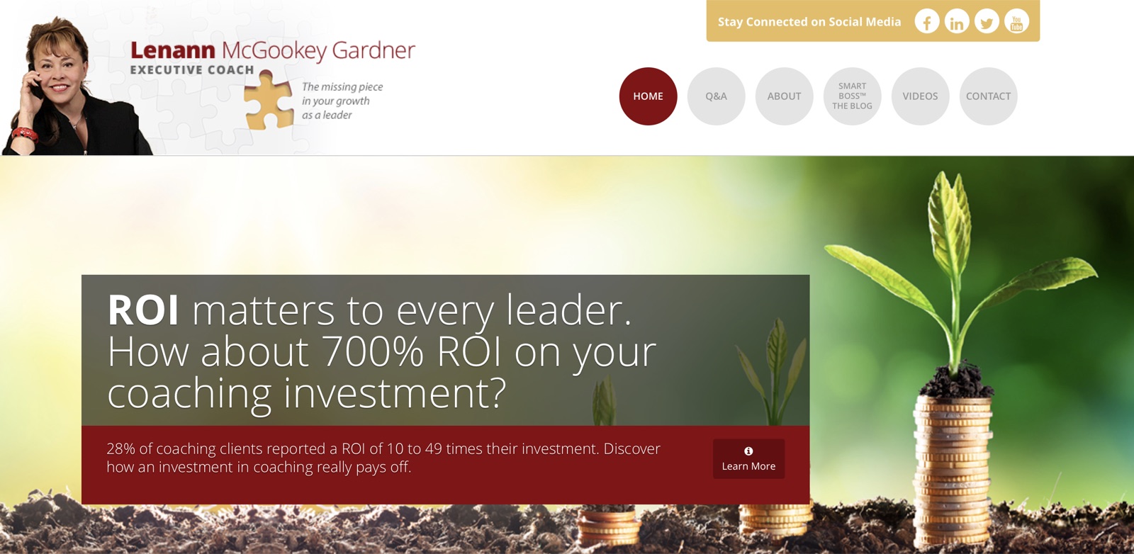 You Can Lead Coaching website for executive coach Lenann McGookey Gardner